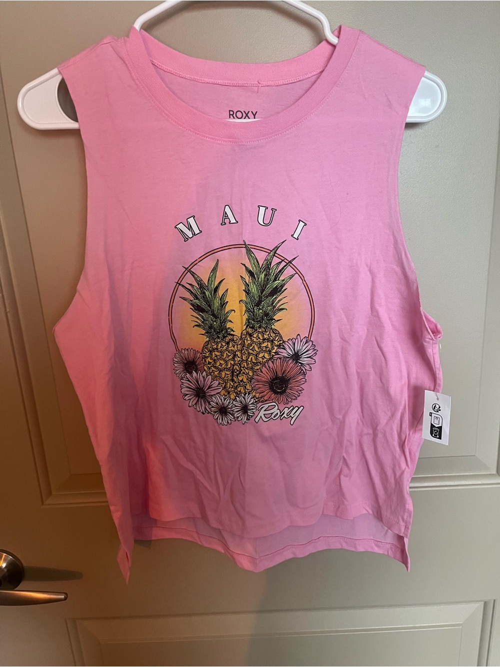 Roxy Women’s Pink Maui Pineapple Graphic Muscle tank